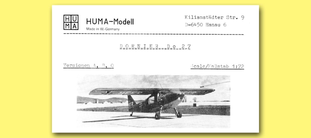 Dornier Do 27 – Part One  – The Plastic&nbsp;Baggie